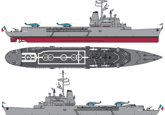 NMF Jeanne d'Arc R97 [Helicopter Carrier] (2010) - drawings, dimensions, pictures